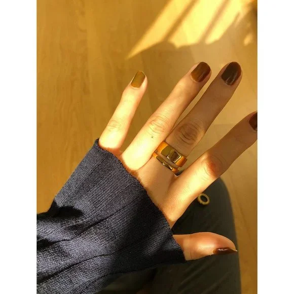 NEW 18K Gold Plated Chunky Layer Ring - Picture 8 of 9